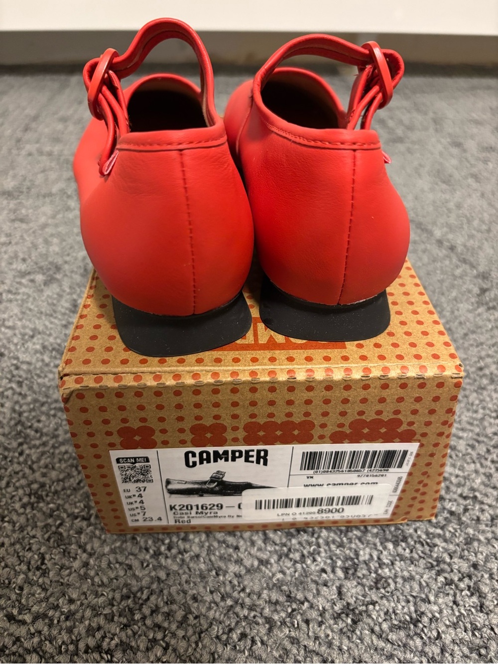 NEW Camper Casi Myra Red Leather Mary Janes – US7 - Picture 7 of 9